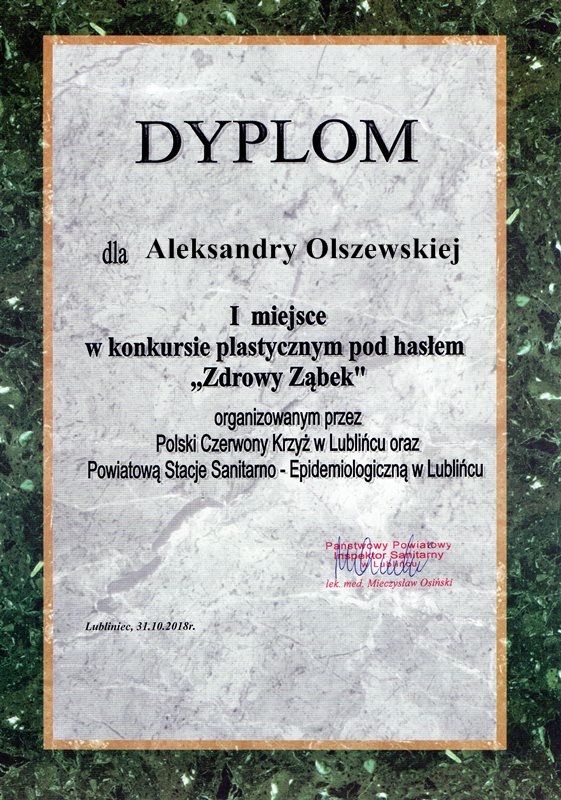 dyplom Ola